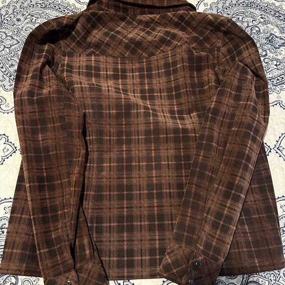 All Saints Mens FUTILE Leather Shirt Jacket MEDIUM Check Tartan suede Biker - Picture 6 of 6